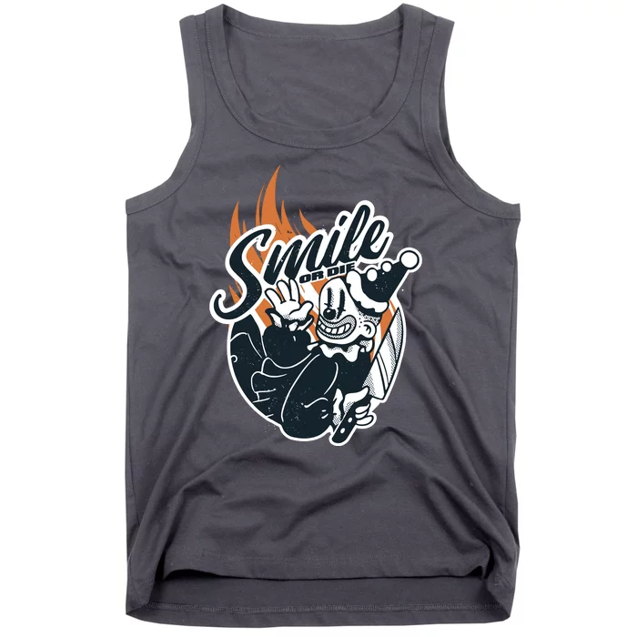 Smile Or Die Scary Clown Halloween Tank Top