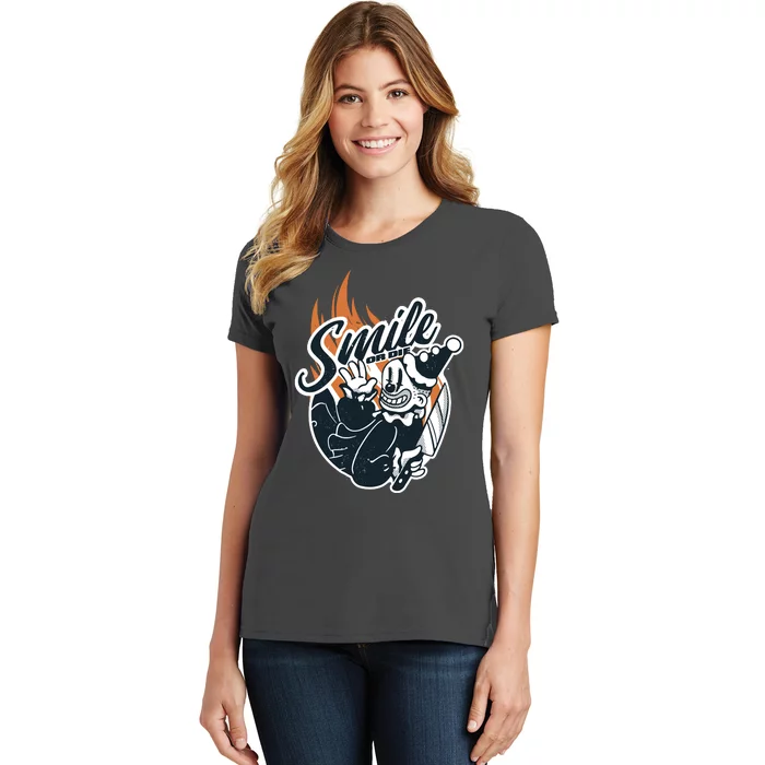 Smile Or Die Scary Clown Halloween Women's T-Shirt