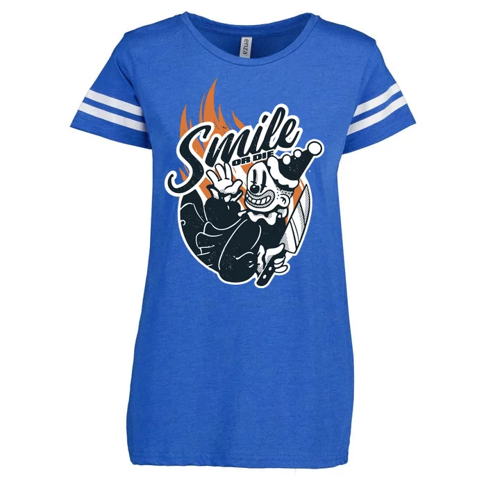 Smile Or Die Scary Clown Halloween Enza Ladies Jersey Football T-Shirt