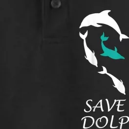 Save Our Dolphins Heart Dolphin Rights Island Love Dolphin Dry Zone Grid Performance Polo