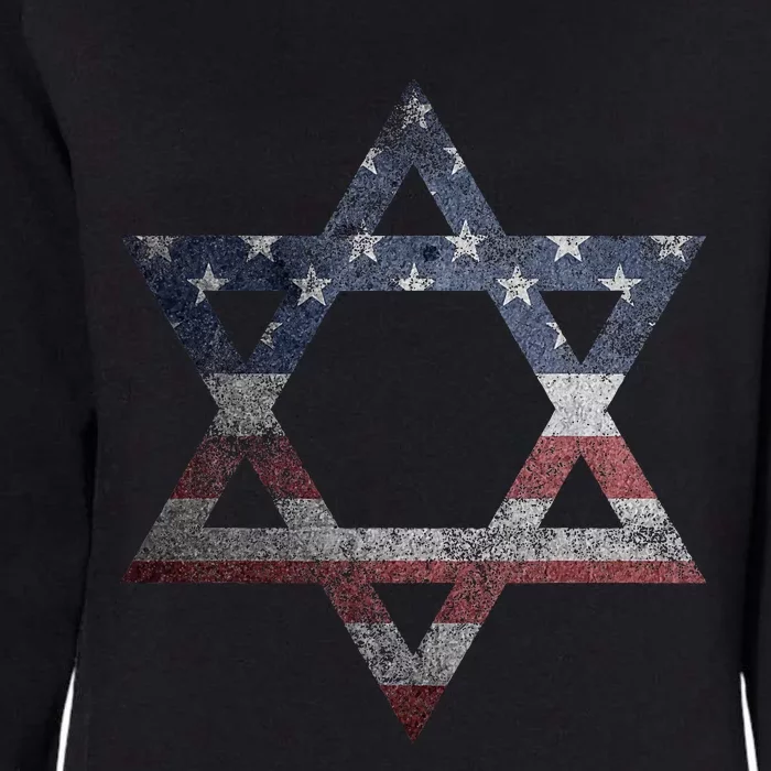 Star Of David Jews Jewish Gifts Usa American Flag Womens California Wash Sweatshirt