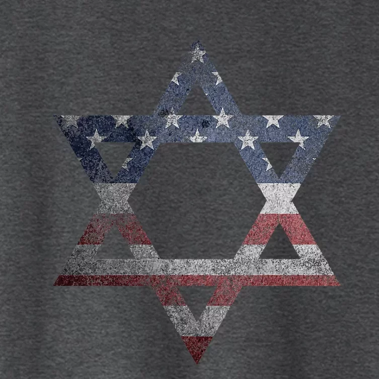 Star Of David Jews Jewish Gifts Usa American Flag Women's Crop Top Tee