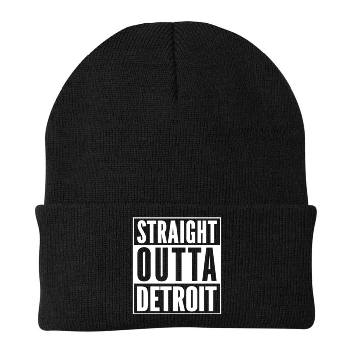 Straight Outta Detroit Vintage Detroit Souvenir Outfit Knit Cap Winter Beanie