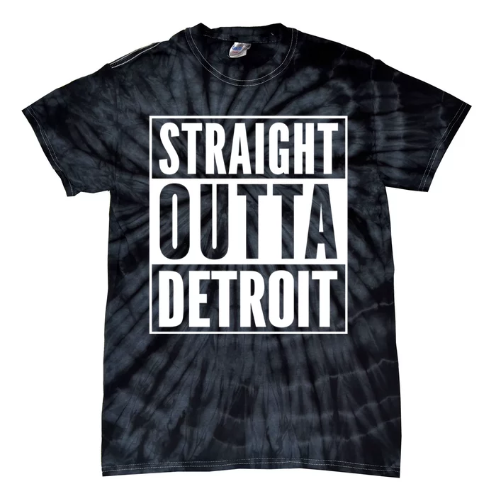 Straight Outta Detroit Vintage Detroit Souvenir Outfit Tie-Dye T-Shirt