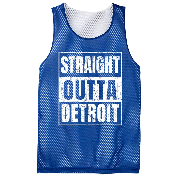 Straight Outta Detroit Michigan Great Gift Mesh Reversible Basketball Jersey Tank