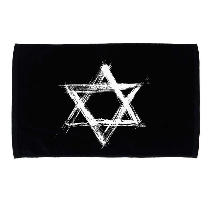 Star Of David Pride Israel Jewish Israeli Flag Brush Stroke Microfiber Hand Towel