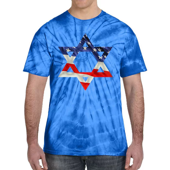 Star Of David American Flag Pro Israel Usa Israeli Jewish Tie-Dye T-Shirt