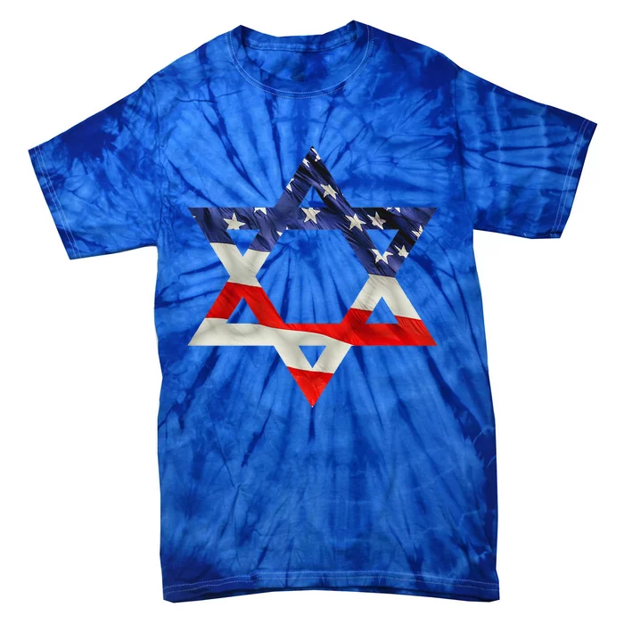 Star Of David American Flag Pro Israel Usa Israeli Jewish Tie-Dye T-Shirt