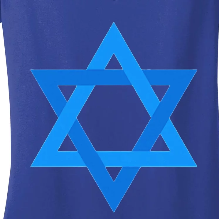 Star Of David Israel Flag Jewish Symbol Women's V-Neck T-Shirt