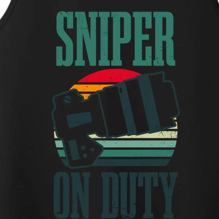 Sniper On Duty Design Bird Photographer Gift Performance Tank