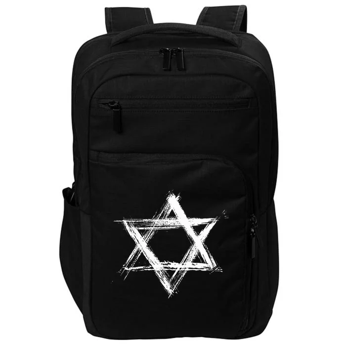 Star of David Pride Israel Jewish Israeli Flag Brush Stroke Impact Tech Backpack