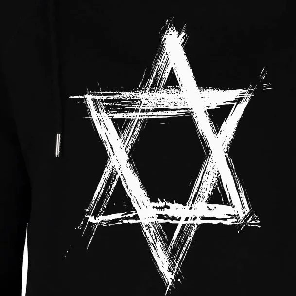 Star of David Pride Israel Jewish Israeli Flag Brush Stroke Womens Funnel Neck Pullover Hood