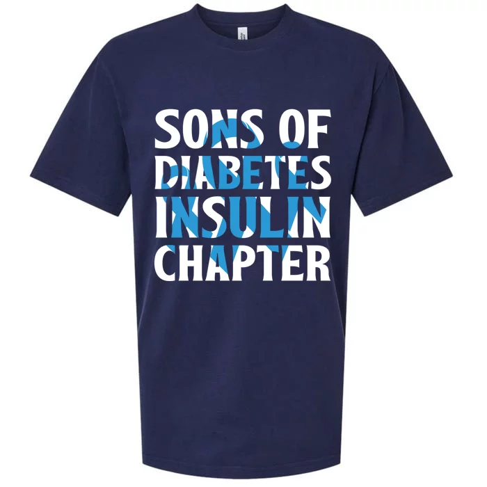 Sons Of Diabetes Insulin Support Riboon Gift Diabetes Awareness Gift Sueded Cloud Jersey T-Shirt