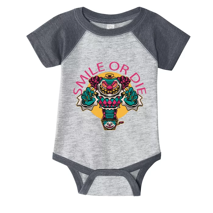 Smile Or Die Scary Clown Infant Baby Jersey Bodysuit