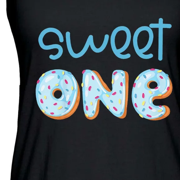 Sweet One Donut 1st Birthday Party Son Turning One Ladies Essential Flowy Tank