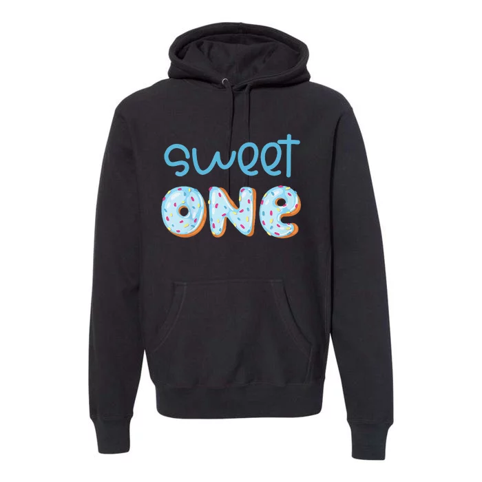 Sweet One Donut 1st Birthday Party Son Turning One Premium Hoodie