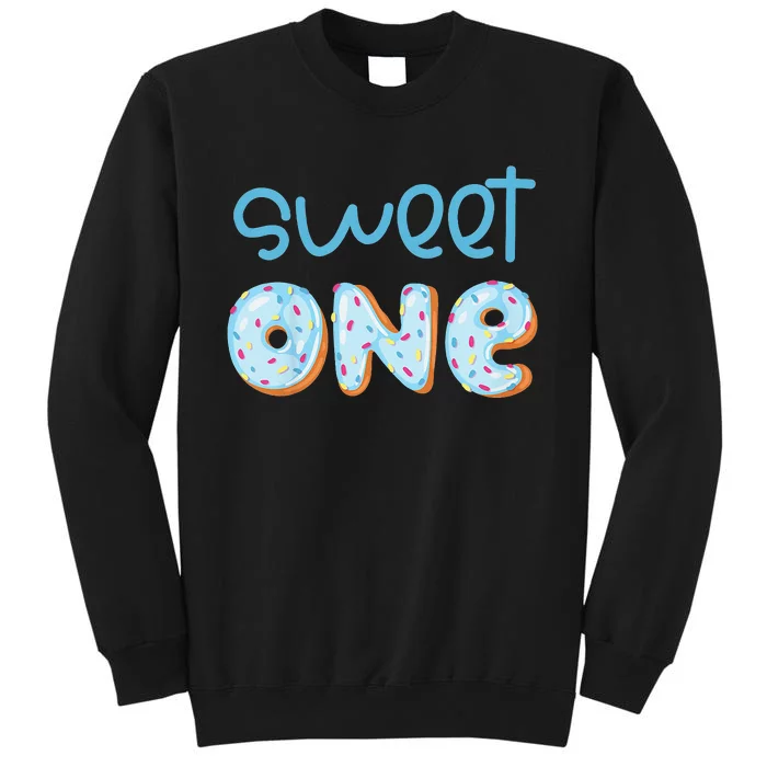 Sweet One Donut 1st Birthday Party Son Turning One Tall Sweatshirt