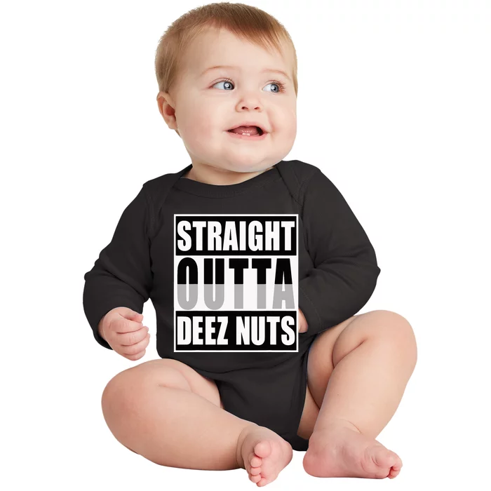 Straight Outta Deez Nuts Funny Deez Nuts Nutcracker Baby Long Sleeve Bodysuit