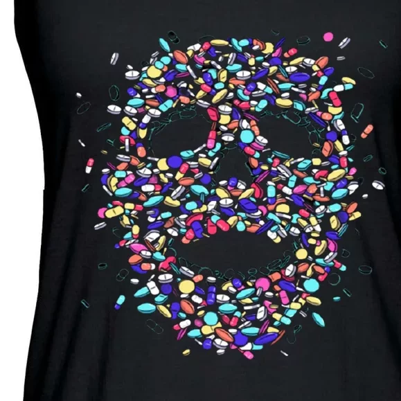 Skull On Drugs Ladies Essential Flowy Tank