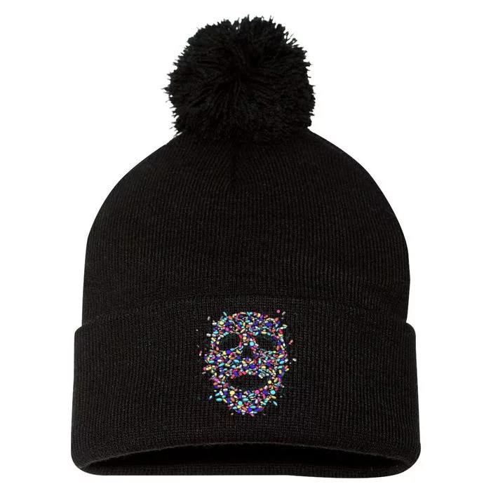 Skull On Drugs Pom Pom 12in Knit Beanie