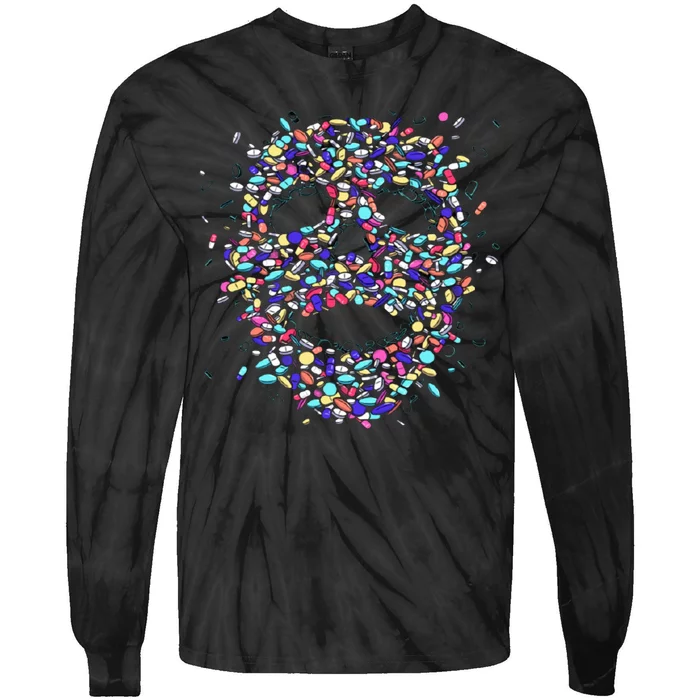 Skull On Drugs Tie-Dye Long Sleeve Shirt