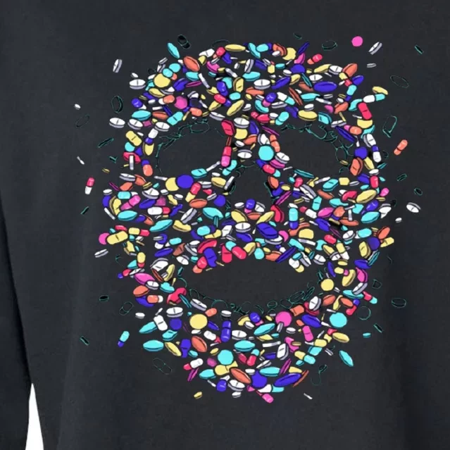 Skull On Drugs Cropped Pullover Crew