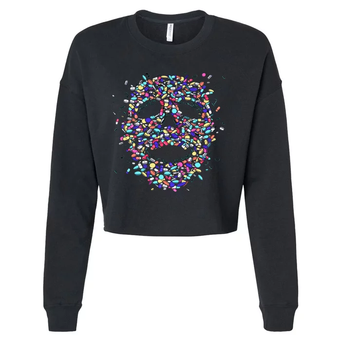 Skull On Drugs Cropped Pullover Crew