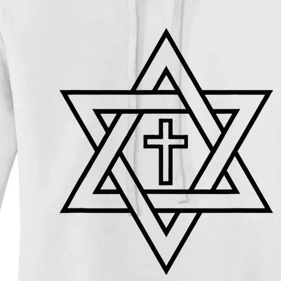 Star Of David With Cross A Gift Women's Pullover Hoodie