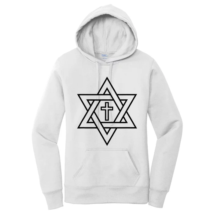 Star Of David With Cross A Gift Women's Pullover Hoodie