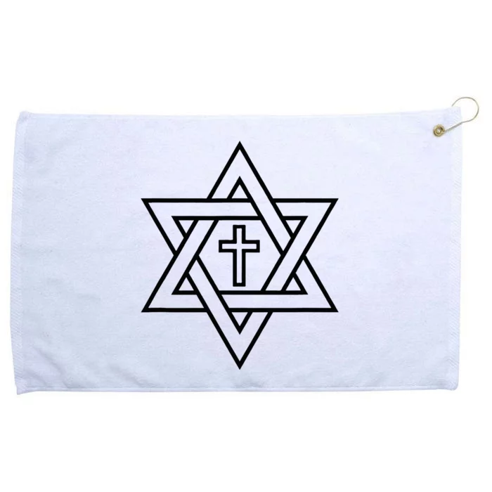 Star Of David With Cross A Gift Grommeted Golf Towel