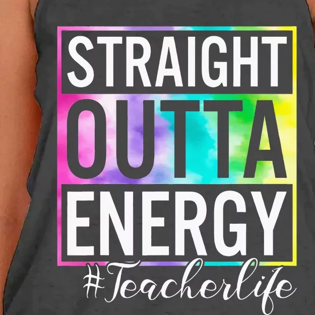 Straight Outta Energy Teacherlife Women's Knotted Racerback Tank