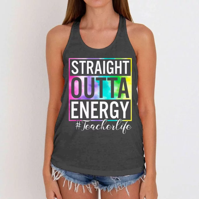 Straight Outta Energy Teacherlife Women's Knotted Racerback Tank