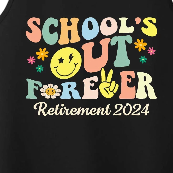 Schools Out Ever S Retired Teacher Retirement 2024 .Png Performance Tank