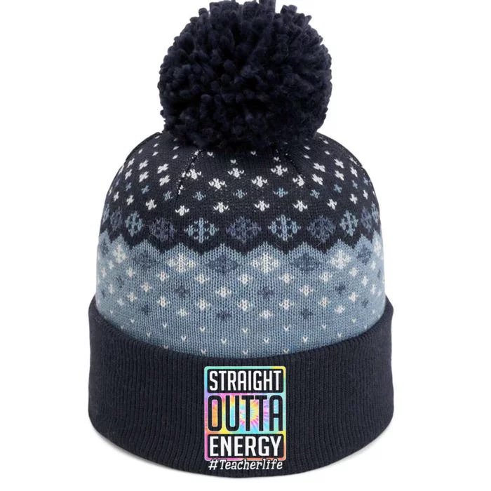 Straight Outta Energy Teacher Life Tie Dye The Baniff Cuffed Pom Beanie