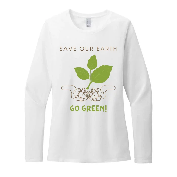 Save Our Earth Go Green Earth Day Womens CVC Long Sleeve Shirt