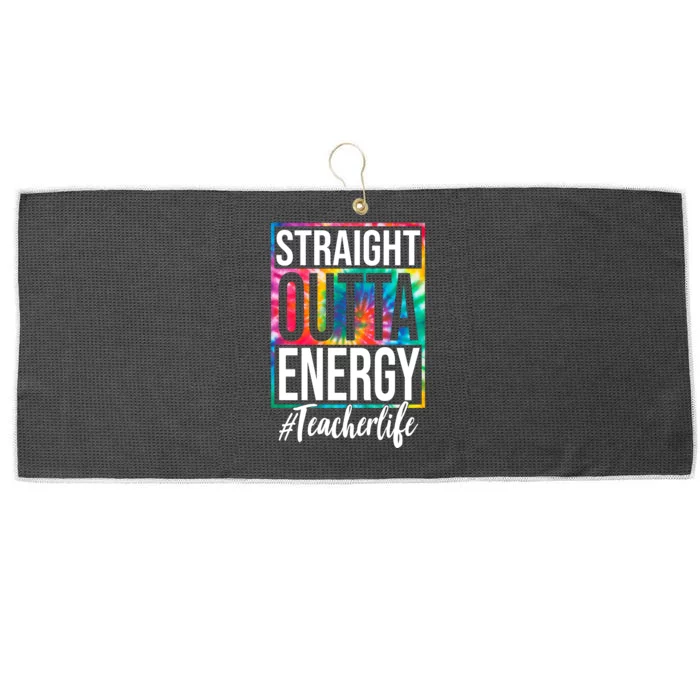 Straight Outta Energy Teacher Life Summer Large Microfiber Waffle Golf Towel