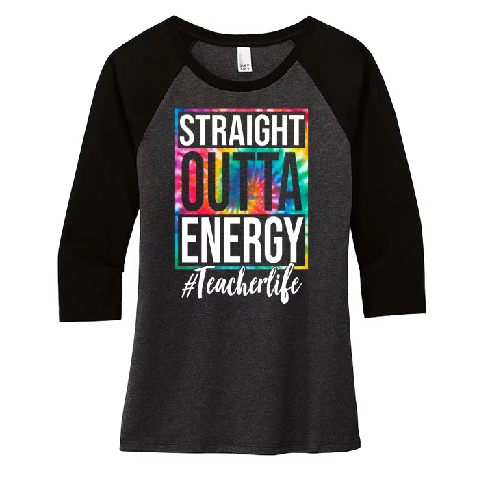 Straight Outta Energy Teacher Life Summer Women's Tri-Blend 3/4-Sleeve Raglan Shirt