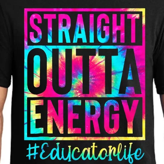 Straight Outta Energy Tie Dye Sunglasses Educator Life Pajama Set