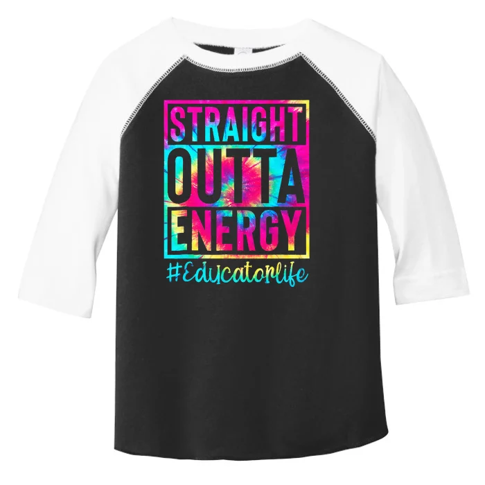 Straight Outta Energy Tie Dye Sunglasses Educator Life Toddler Fine Jersey T-Shirt