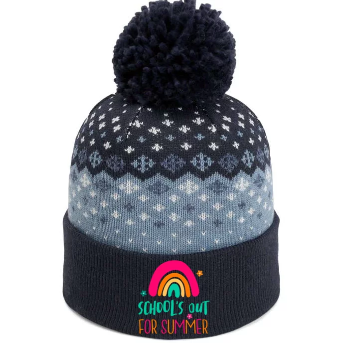 Schools Out For Summer Cute Rainbow The Baniff Cuffed Pom Beanie