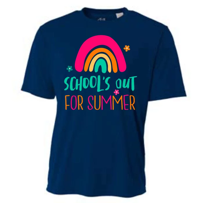 Schools Out For Summer Cute Rainbow Cooling Performance Crew T-Shirt