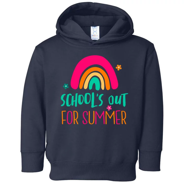 Schools Out For Summer Cute Rainbow Toddler Hoodie