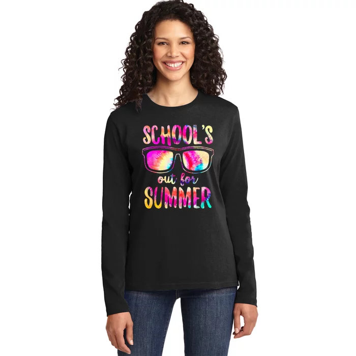 Schools Out For Summer Last Day Of School Teacher Ladies Long Sleeve Shirt