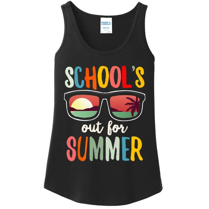 Schools Out For Summer Last Day Of School Teacher Ladies Essential Tank