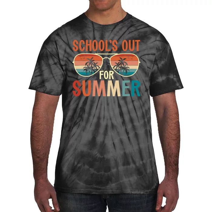 School Out For Summer Retro Last Day Of School Teacher Tie-Dye T-Shirt