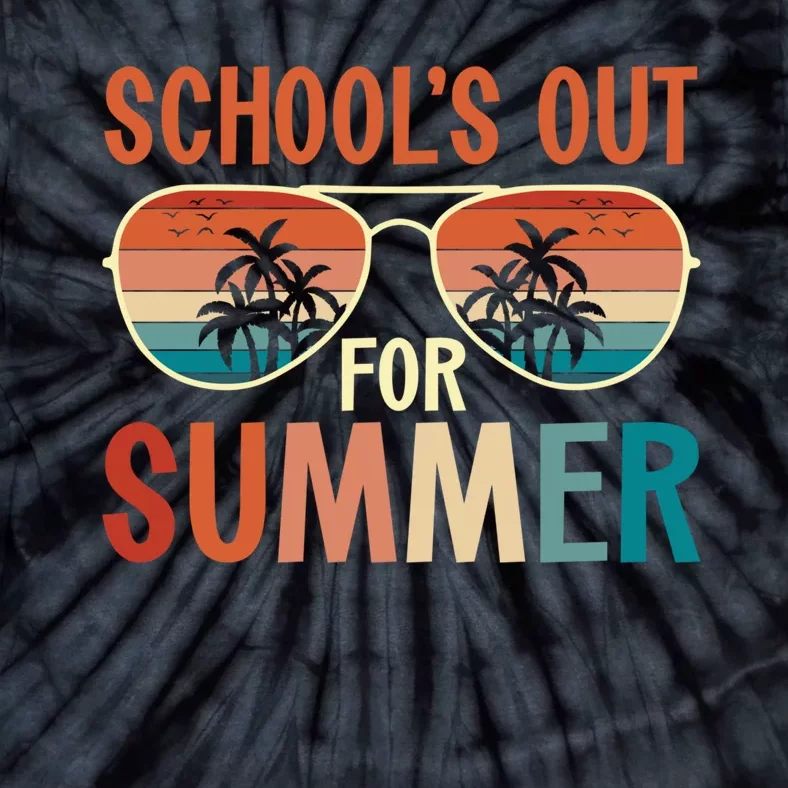 School Out For Summer Retro Last Day Of School Teacher Tie-Dye T-Shirt