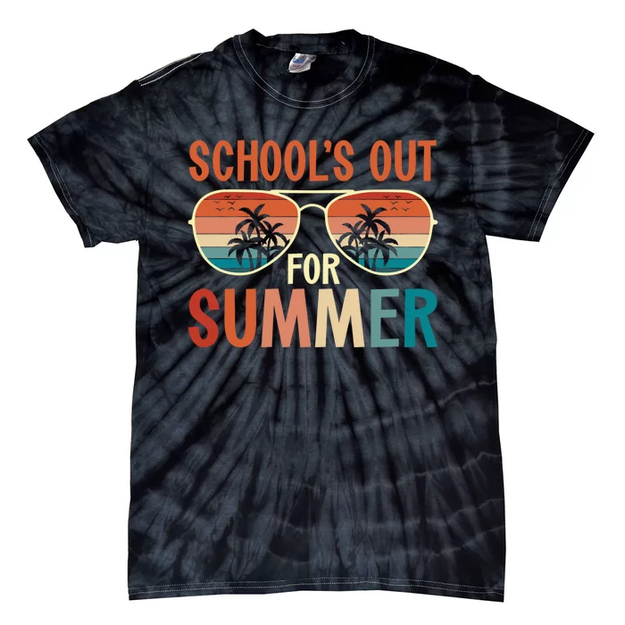 School Out For Summer Retro Last Day Of School Teacher Tie-Dye T-Shirt