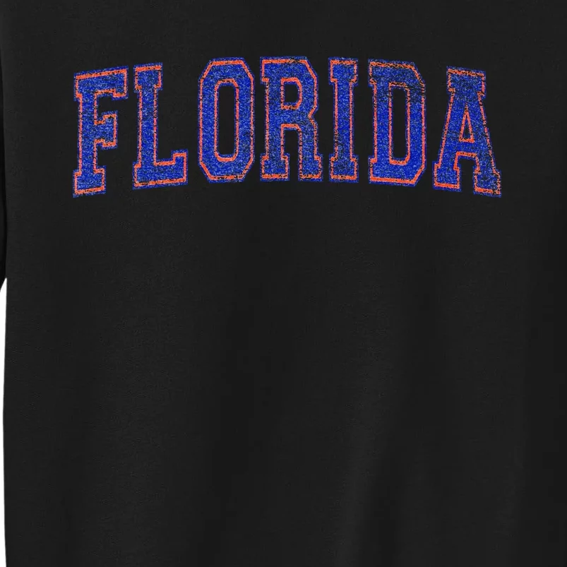 State Of Florida Varsity Blue Weathered Design Tall Sweatshirt