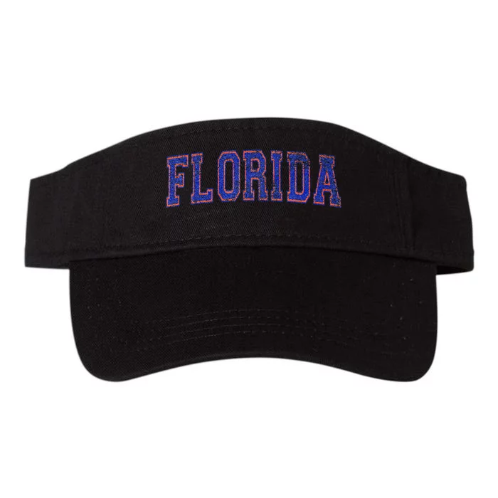 State Of Florida Varsity Blue Weathered Design Valucap Bio-Washed Visor