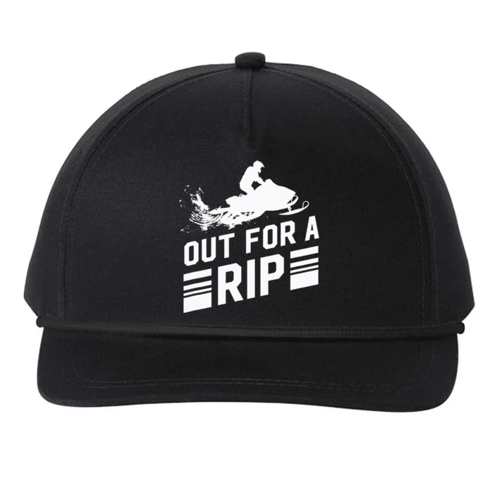 Snowmobile Out For A Rip Snowmobiling Snapback Five-Panel Rope Hat